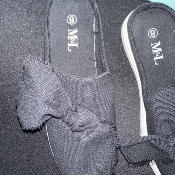 Black Slip on Mule - Picture 3 of 6